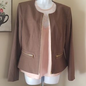 Calvin Klein blazer shoulder pads scoop neck